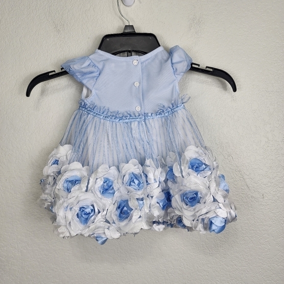Nanette Blue Frilly Dress Size 6/9 Months - Picture 3 of 8
